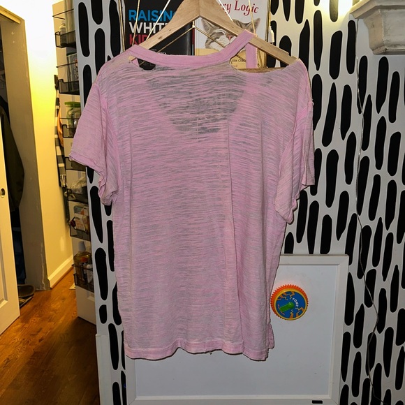 Free People Bundle - We The Free Distressed V-Neck Tees (Pink & Yellow) 2 Tees! - Picture 2 of 6